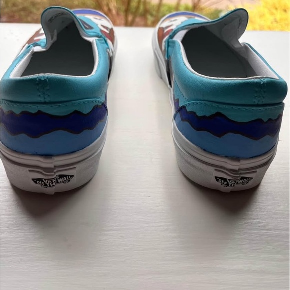 Vans Custom Hand Painted Slip-On Sneakers-Men 9/women 10.5 - Picture 4 of 10